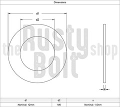 M6 – Flat Washers, Nylon, White – M6 x 12mm x 1.5mm