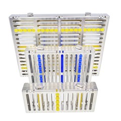 Dental Autoclave Cassette Tray Rack metal Box Instrument Sterilization5/10/20Ins