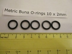 10mm ID x 14mm OD x 2mm thick O-ring. Buna-70. Quan 5.