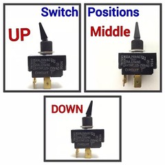 (1) Carling Toggle SWITCHES 2GG51, OFF-ON-ON, 2 CIRCUIT, 3 POSITION, 4 POST, 15A