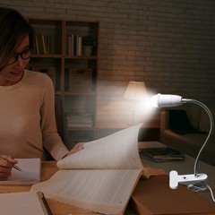 Wrpacttg Aluminum Wire Neck Clip Light Socket 2-Pack Desk Clip Clamp Lamp