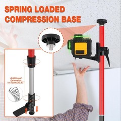 Telescoping Laser Level Pole, 12 FT/3.7 M Tripod Laser Pole with Adjustable M…