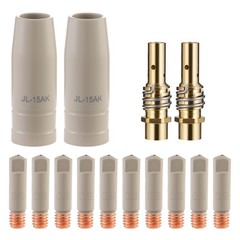 Mig Welding Tips, Ceramic Welding Nozzle Replacement MB15 15AK Accessories, 14Pc
