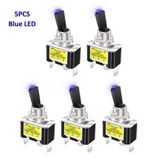 Blue LED Light 3Pin Rocker Toggle ON/Off Switch 30A 12V for Car Boat Marine Lot