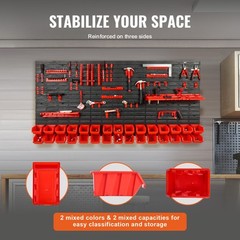 VEVOR Wall Mounted Storage Bins Small Parts Organizer Garage Tool Rack 30 Bins
