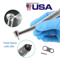 Dental High Speed Handpiece LED Fiber Optic 4Hole Push button