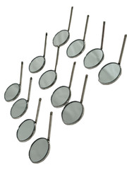 New Premium 12 x Dental Mouth Mirror heads Cone Socket #5 Plain + Free Handle