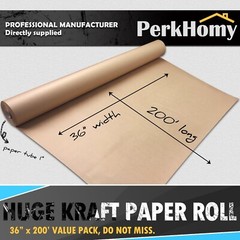 PerkHomy 36″ x 2,400″ (200′) Brown Kraft Paper Roll for Craft Bulletin Board …