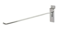 100 Chrome 12″ Slatwall Peg Hooks Slat Wall Retail Display 6 mm Diameter Tubing