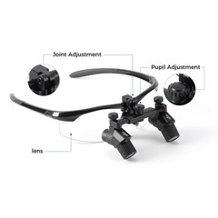 Dental 5W LED Wireless Headlight Medical 4X Ergo Binocular Loupes Glass