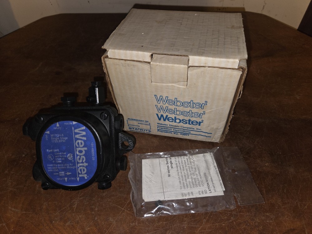 Webster Fuel Oil Burner Pump M17CH-6 Single Stage 1725rpm