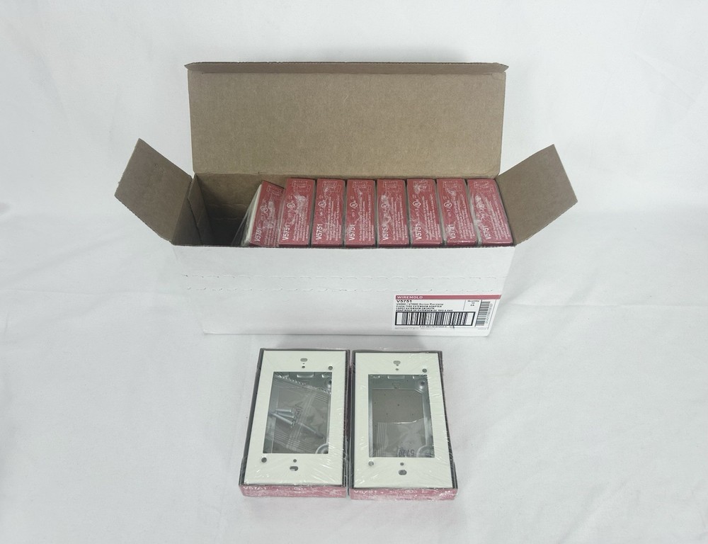 Lot of 10 NEW Wiremold V5751 Made in USA Single Gang Switch & Receptacle Boxes