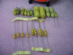 Mullard Mustard Capacitor & Iskra Resistors .68uF .022uf .1uF .0022uF & 100K 68K