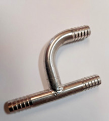 Q-(4) FOOD GRADE STAINLESS STEEL 3/8″ BARB Y HOSE FITTING ADAPTERS SPLICERS