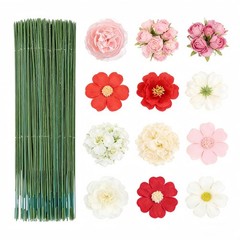 Green Flexible Craft Wire 100 Counts 14 Gauge (2mm) Floral Stem Wire with Unc…