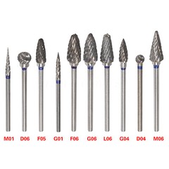 10 Pcs Dental Carbide Tungsten Burs Plaster Lab Steel Teeth Drill Polisher