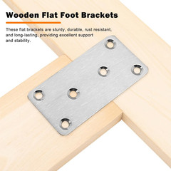 10Pcs Metal Flat Brackets for Wood, 80 × 40 × 1.75Mm Heavy Duty Stainless Steel