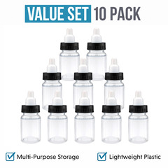 10 Pack Bottle-Style Premium Foil Storage Organizers with Lids–Assorted Graphics