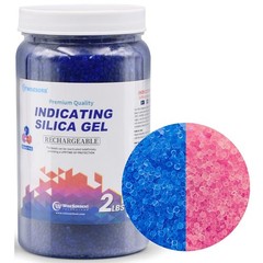 2 LBS Blue to Pink Indicating Silica Gel Beads, Reusable Silica Gel Desiccant…