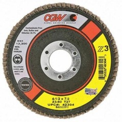 CGW 42304 Flap Disc 4 1/2″ X 7/8 Z3-60 grit 100% zirconia, Type 27 Box of 10