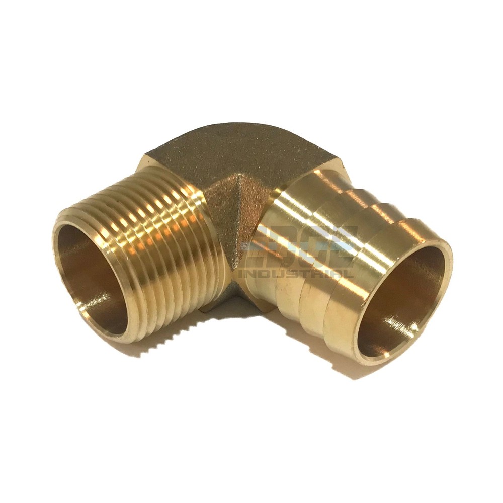 1″ HOSE BARB ELBOW X 3/4 MALE NPT Brass Pipe Fitting Thread Gas Fuel Water Air
