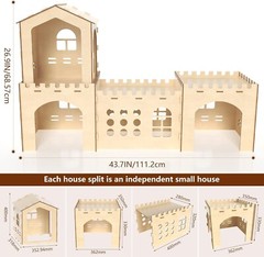 Woiworco Extra Large Rabbit Hideout Wooden Rabbit house