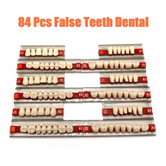 84 Pcs False Teeth Dental Complete Acrylic Resin Denture Teeth, 3 Sets A2