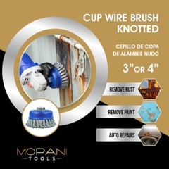 4 Inch Wheel Cup Brush (4″ Twisted/Knotted) For 5/8″-11 Angle Grinders – 6 Pcs