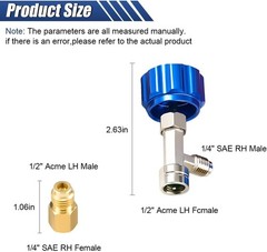R1234yf Self-Sealing Can Tap, Refrigerant Can Opener with Tank Adapter for 1/4″