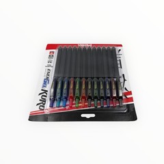 12 Pens Pentel EnerGel Kuro Assorted Color Gel Pens 0.7mm Medium Point