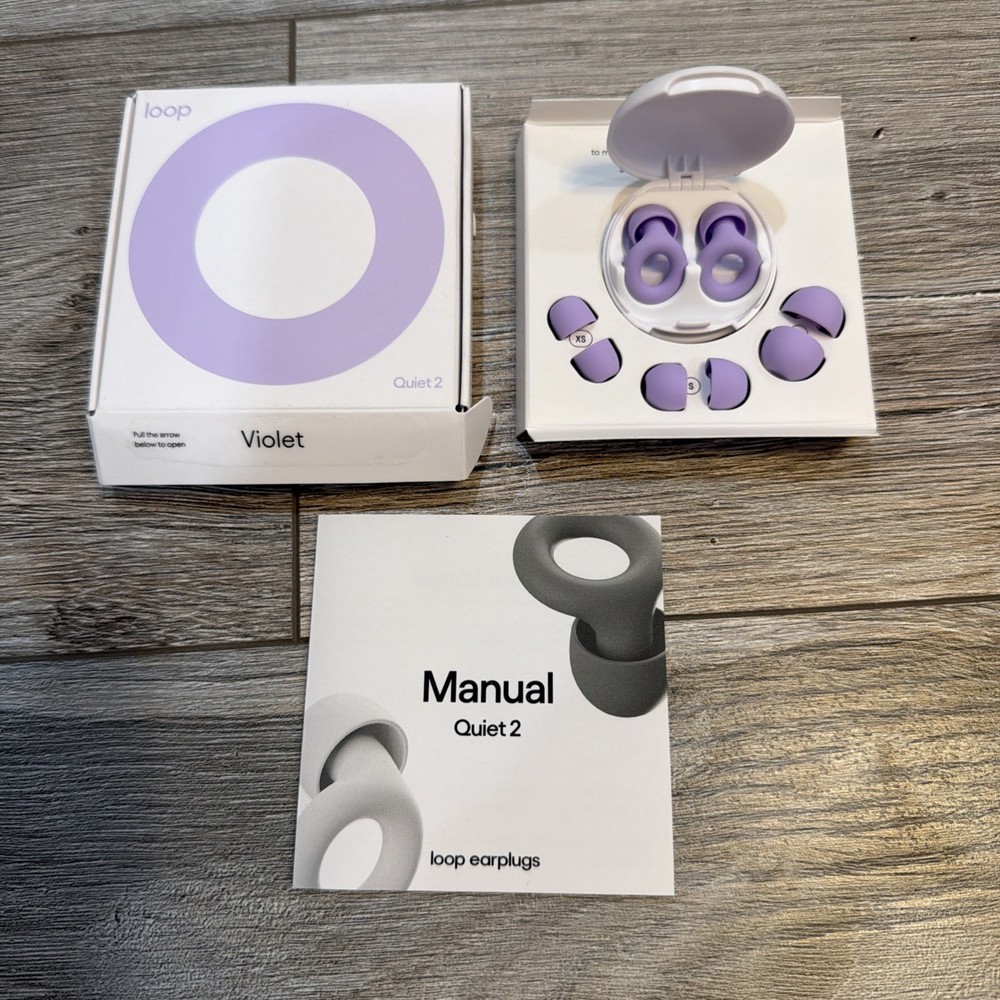 Loop Earplugs Quiet 2 – Noise Reduction 14db – Violet – NEW Open Box