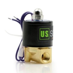 U.S. Solid 1/4″ Brass Electric Solenoid Valve – 12V DC, 0.25 Inch,