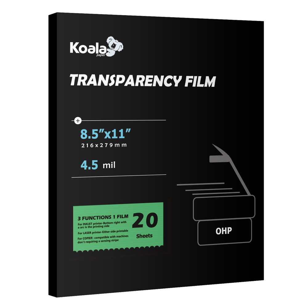 Koala Transparency Clear Film for Projectors Laser + Inkjet Printers Craft Arts