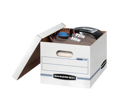 Bankers Box Basic Duty Letter/Legal File Storage Box with Lids, 10 Pack, White