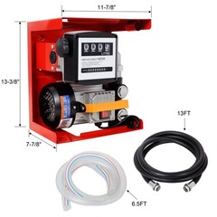 Electric Diesel Fuel Transfer Pump Kit 60L/min 13FT Hose Automatic Nozzle