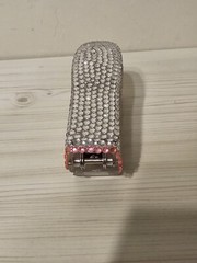Avon Pink & Silver Shiny Girly Bejeweled Small Stapler Office Supply- Used