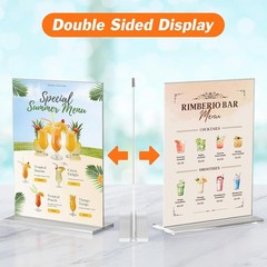 8.5×11 Clear Acrylic Menu Stand Vertical Display for Office & Restaurant