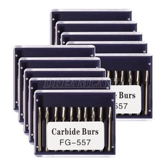 100pcs Dental Carbide Burs FG557 1.6mm for High Speed Handpiece 10 packs