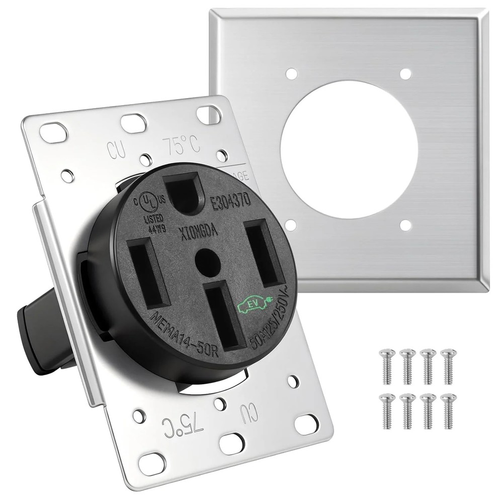 HBL9450A Straight Blade Device Socket, RTP, 3-Pole 4-Wire System, 50A 125/250…