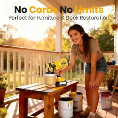Luderignite Cordless Paint Sprayer 2 Batteries 650W Hvlp 21V Battery Powered