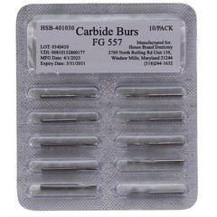House Brand Dentistry 401030 FG 557 Straight Fissure Crosscut Carbide Burs 100Pk