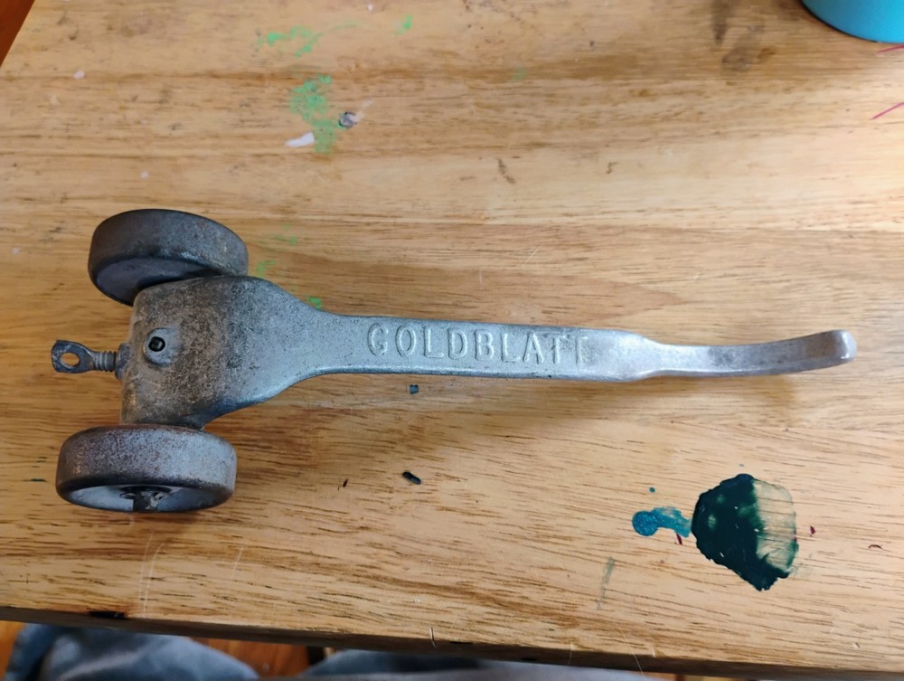 Vintage Goldblatt Masonry Bricklayer Skate Wheel Joint Raker Tool Aluminum