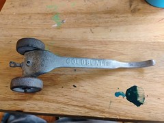 Vintage Goldblatt Masonry Bricklayer Skate Wheel Joint Raker Tool Aluminum