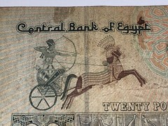 20 Egyptian Pounds bank note currency EGYPT REAL 20 Pounds available