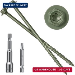 #14 x 8 Wood Structural Screws 50 Pack Hex Head Lag Screws, Rust Resistant Timbe