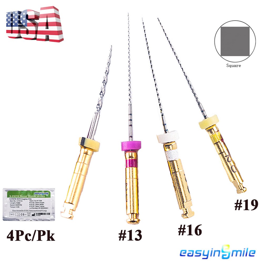 4Pc Endodontic Glide Path Files Dental Endo NITI Rotary File 25/21mm #13 02Taper