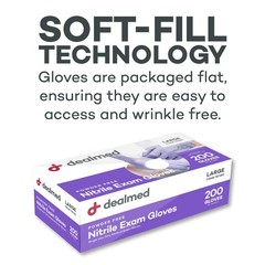 Dealmed Medical Exam Gloves – 200 Count Large Nitrile Gloves, Disposable .