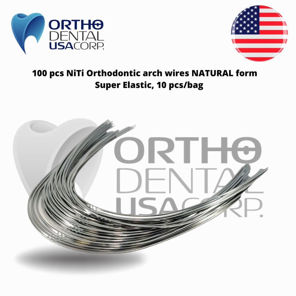 100 pcs NiTi round Orthodontic arch wires NATURAL form Orthodentalusa Corp USA