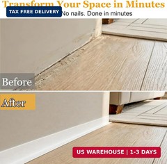 Self-Adhesive Flexible Baseboard Molding Trim – 40 Ft Vinyl Wall Base for Curved