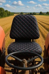 Universal Fit Tractor & Forklift Seat Cover – Comfortable Quilted Leather Design